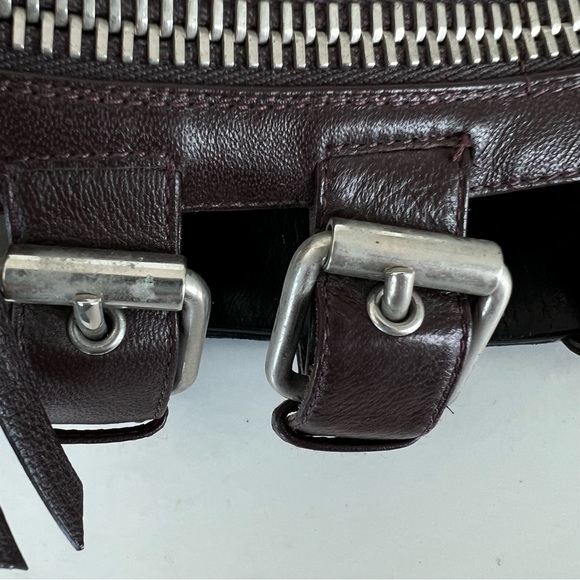 GIUSEPPE ZANOTTI Gladiator Burgundy Leather Buckle Strap Flats Sandals Sz 40 - Picture 12 of 13